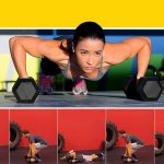 Бурпи с гантелями