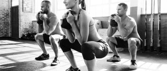 Front squats with kettlebell