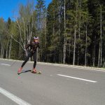Roller skis: training skiers in summer
