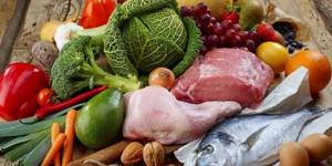 Овощи, фрукты, мясо и рыба