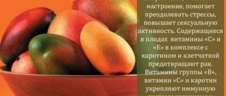 Польза манго