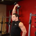 Extension of the arm with a dumbbell from behind the head