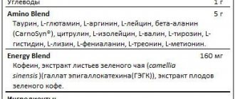 Состав Essential Amino Energy